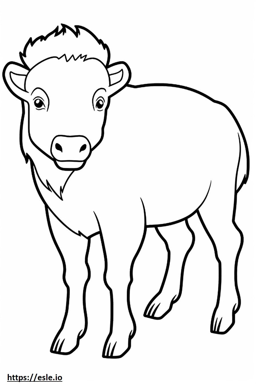 Bison cartoon coloring page