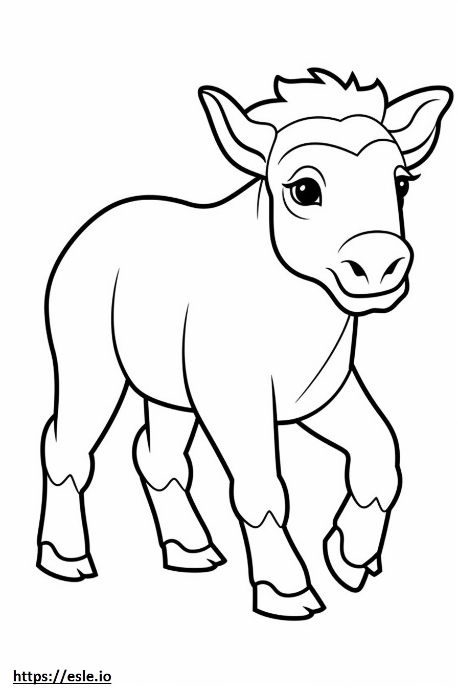 Cartone animato di bisonte da colorare