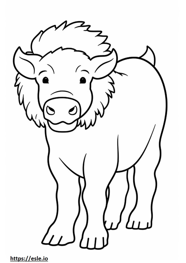 Bison happy coloring page