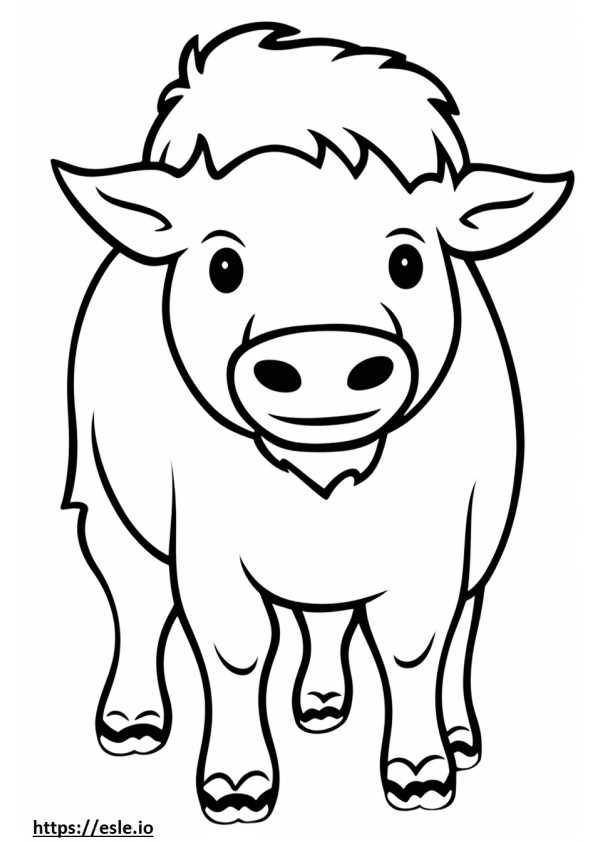 Bison happy coloring page