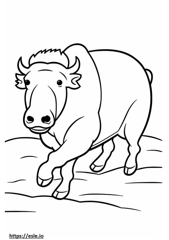 Bison Playing coloring page