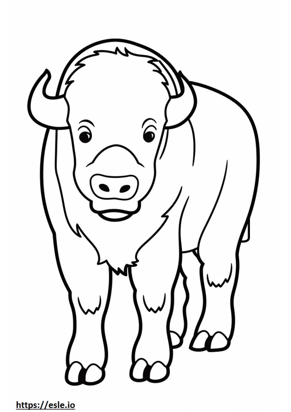 Coloriage Amical pour les bisons à imprimer