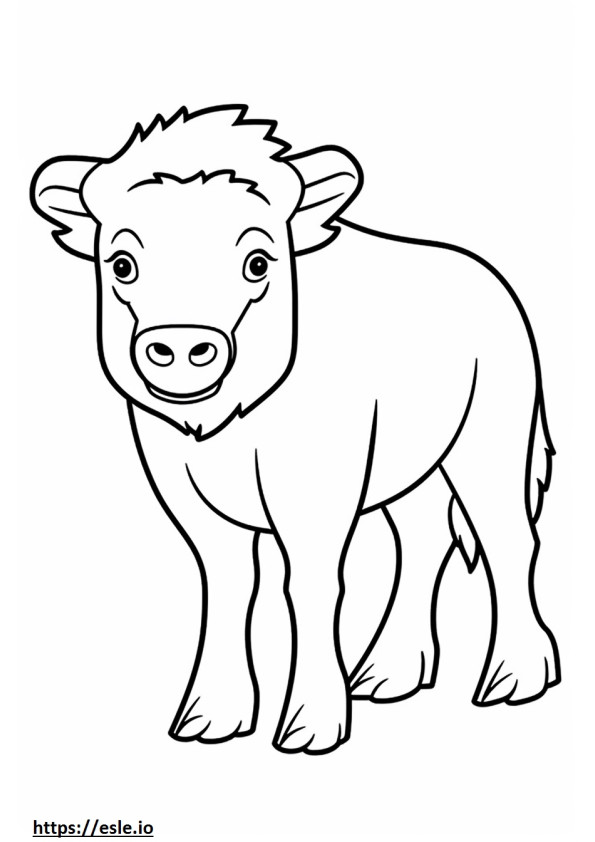 Coloriage Amical pour les bisons à imprimer