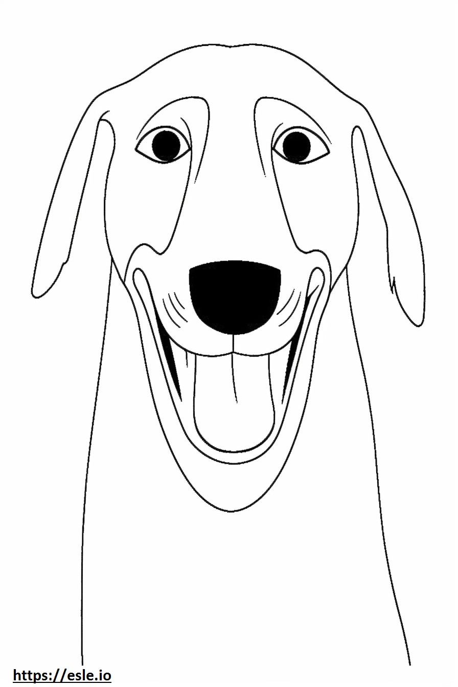 Emoji de sonrisa de Coonhound negro y fuego para colorear e imprimir