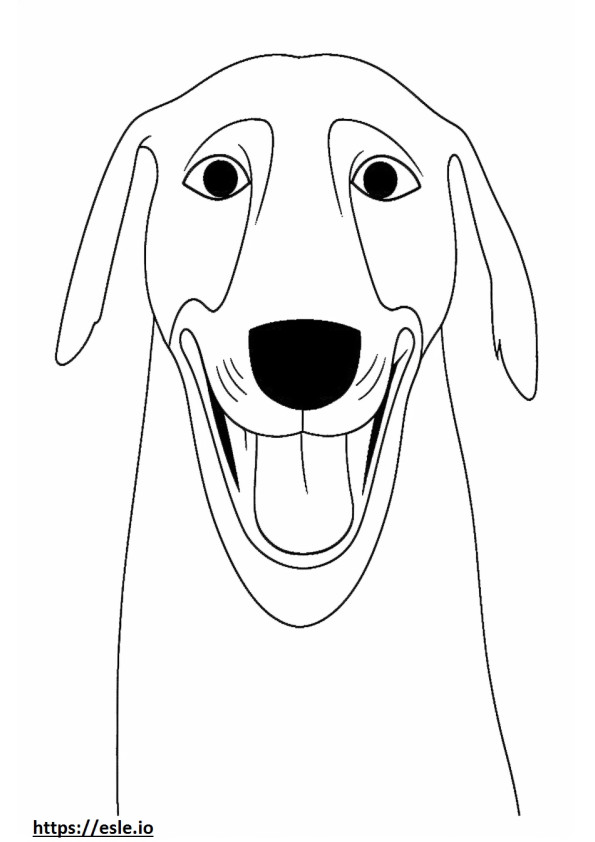 Emoji uśmiechu czarno-podpalanego Coonhounda kolorowanka