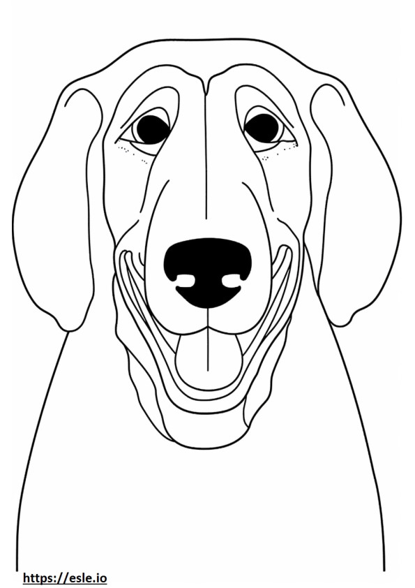 Emoji de sorriso de Coonhound preto e castanho para colorir