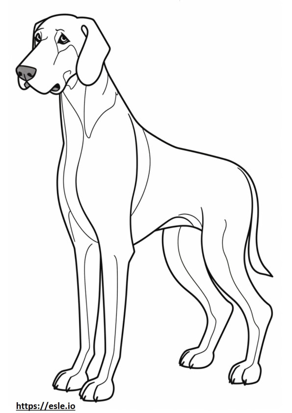Desenho animado de Coonhound preto e castanho para colorir