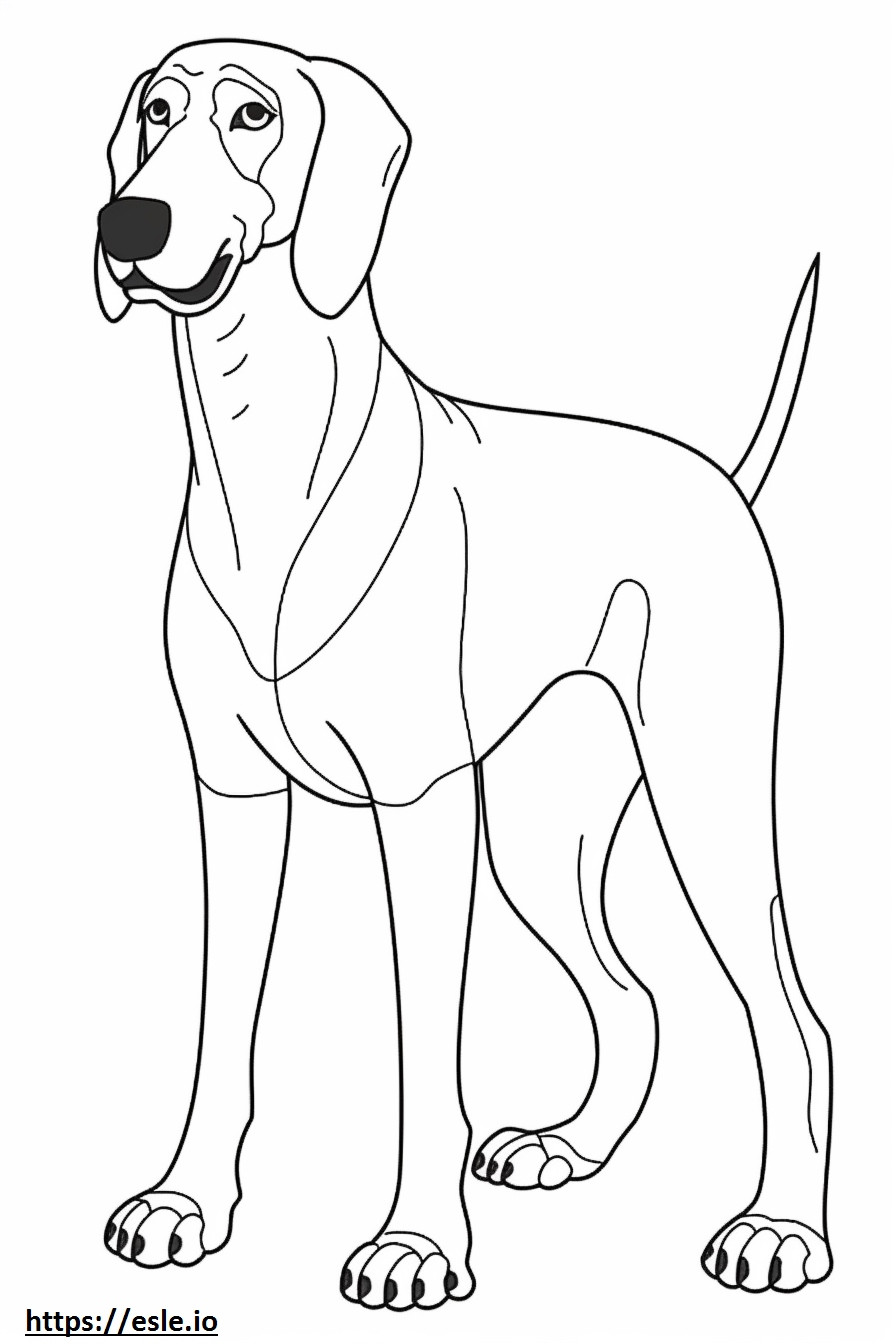 Black And Tan Coonhound cute coloring page