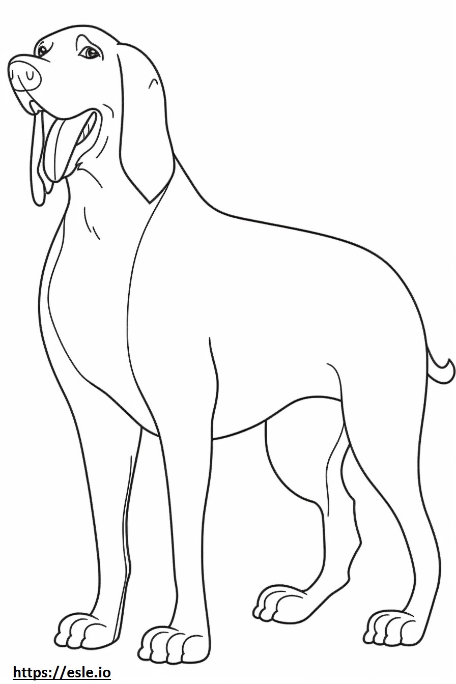 Black And Tan Coonhound happy coloring page