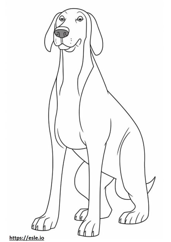 Black And Tan Coonhound happy coloring page