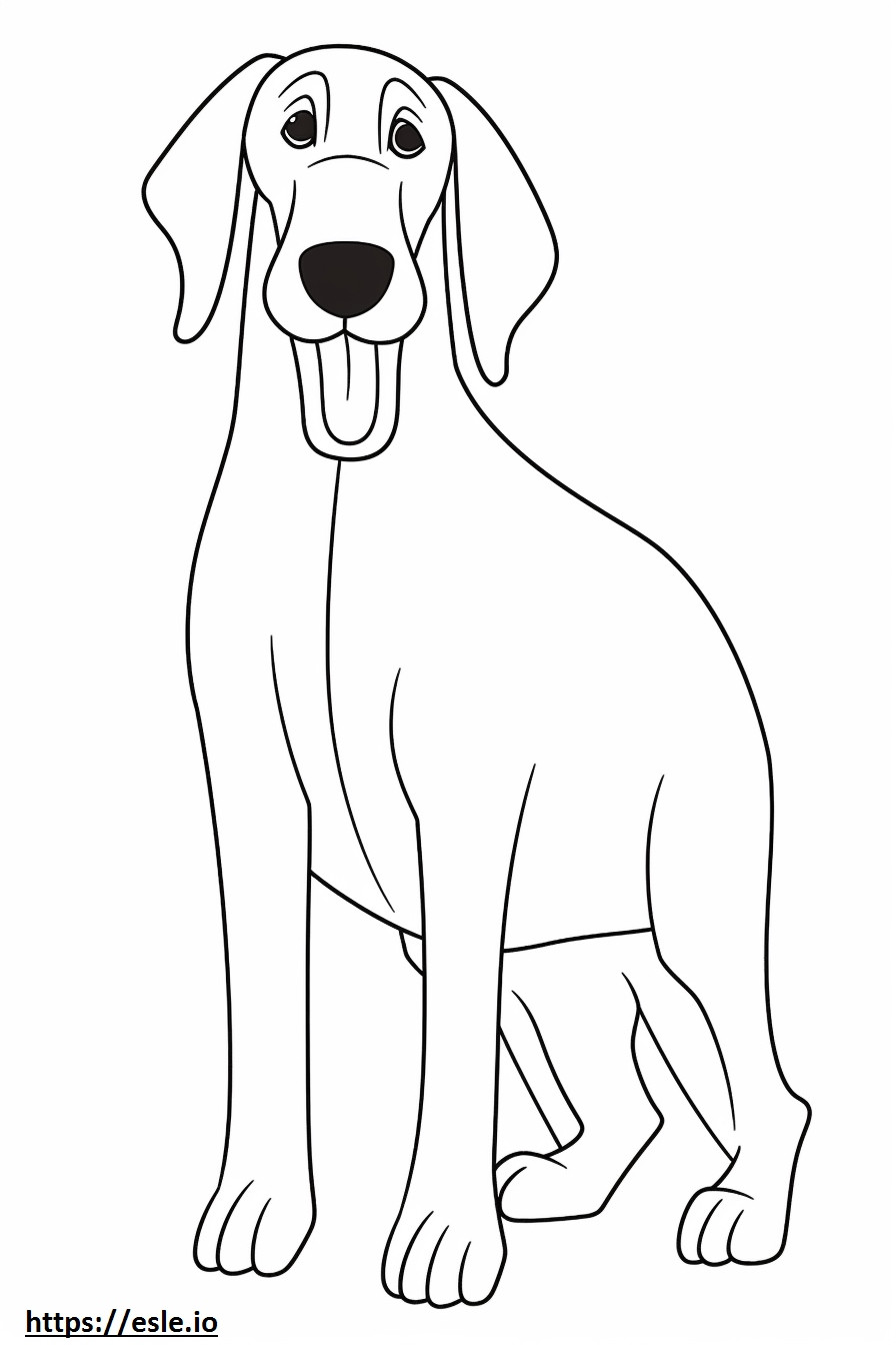 Black And Tan Coonhound blij kleurplaat kleurplaat