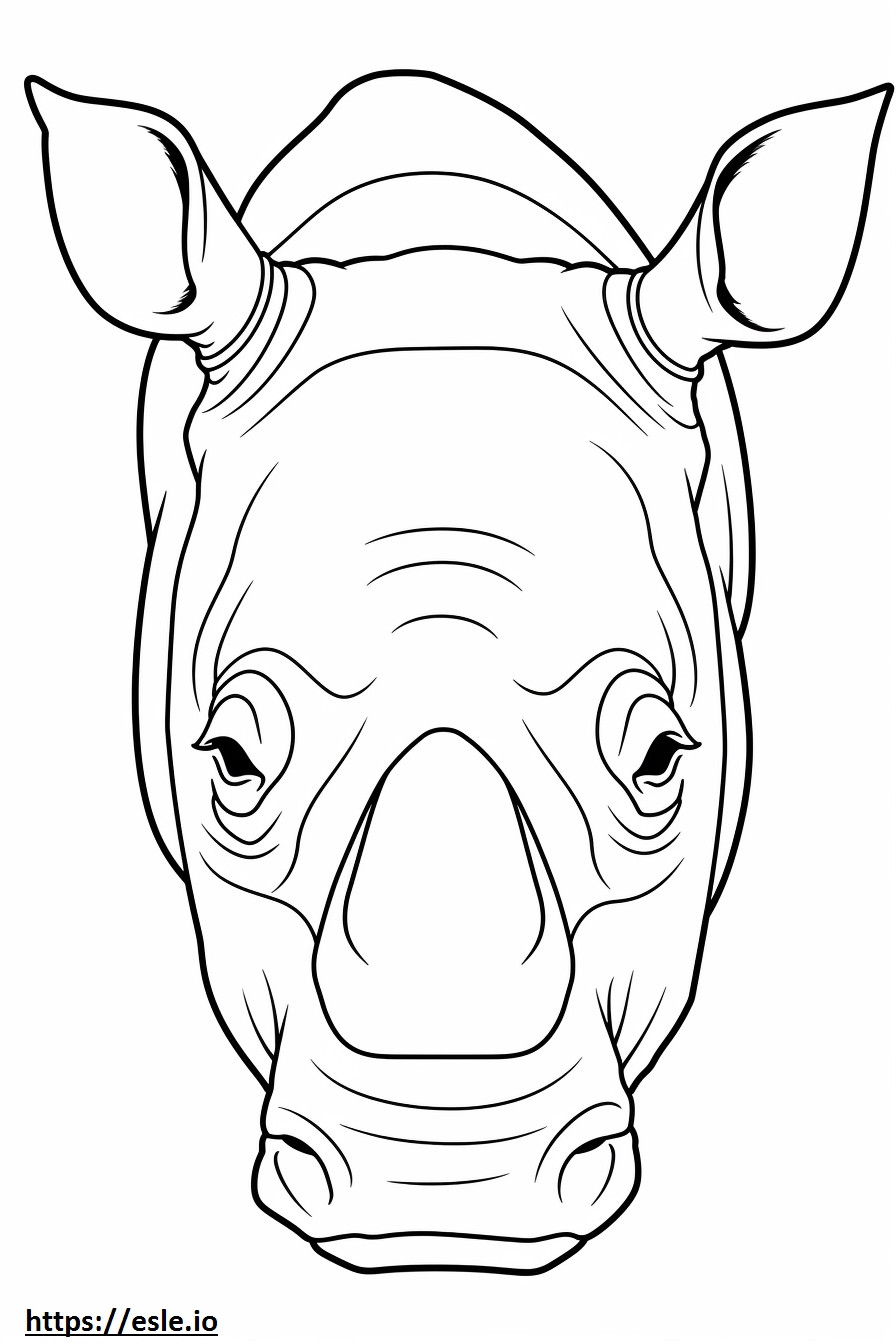 Cara de rinoceronte negro para colorear e imprimir
