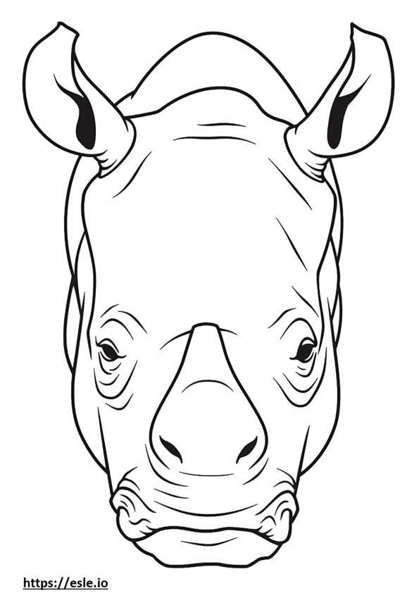 Cara de rinoceronte negro para colorear e imprimir
