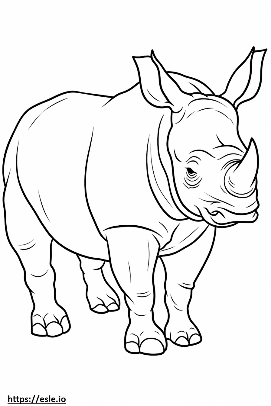 Dziecko czarnego nosorożca kolorowanka