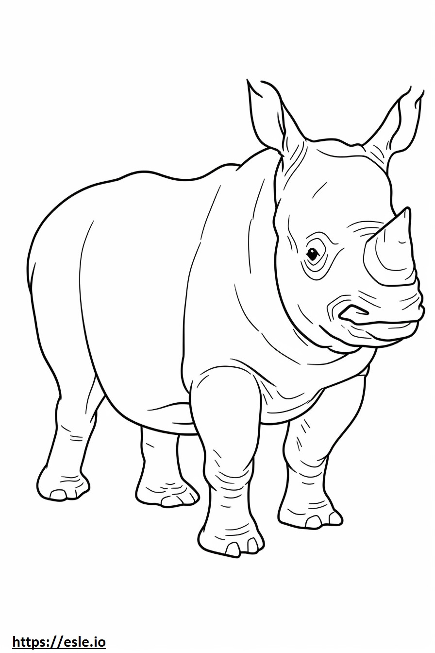 Black Rhinoceros baby coloring page