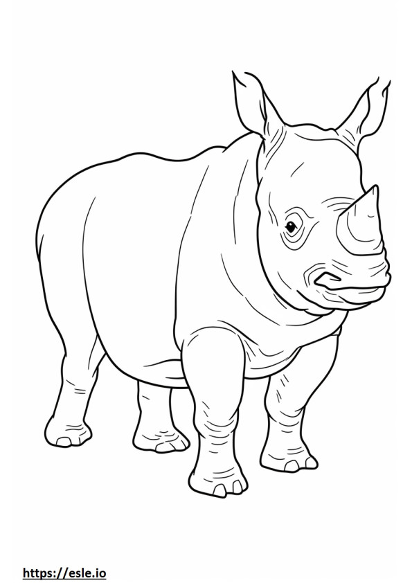 Copil de rinocer negru de colorat