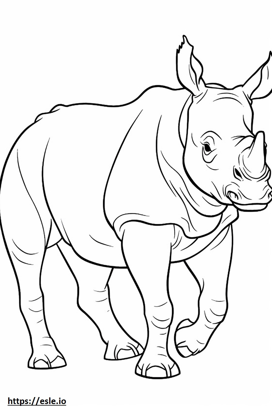 Rinocer negru cu tot corpul de colorat