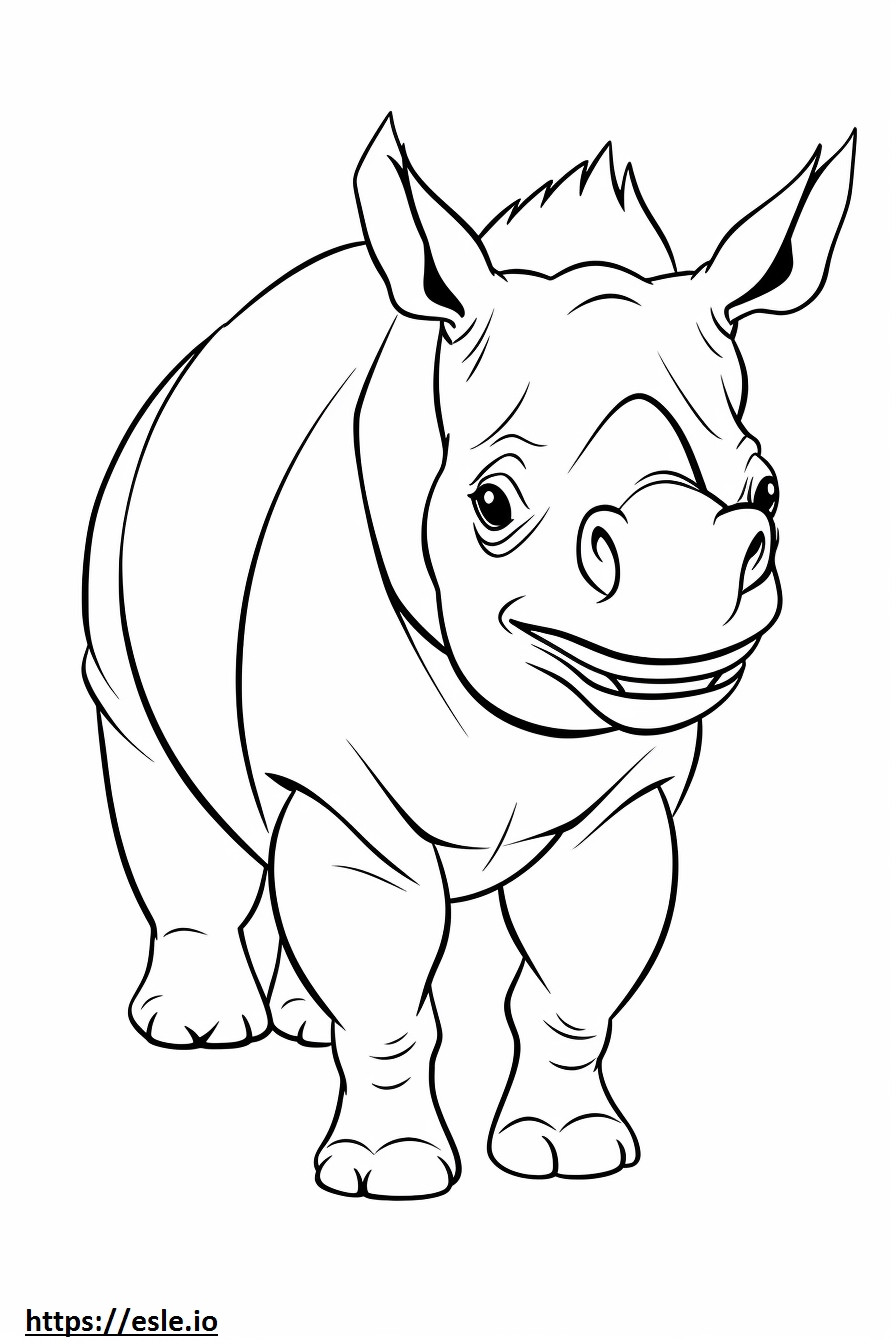 Desenho de rinoceronte negro para colorir