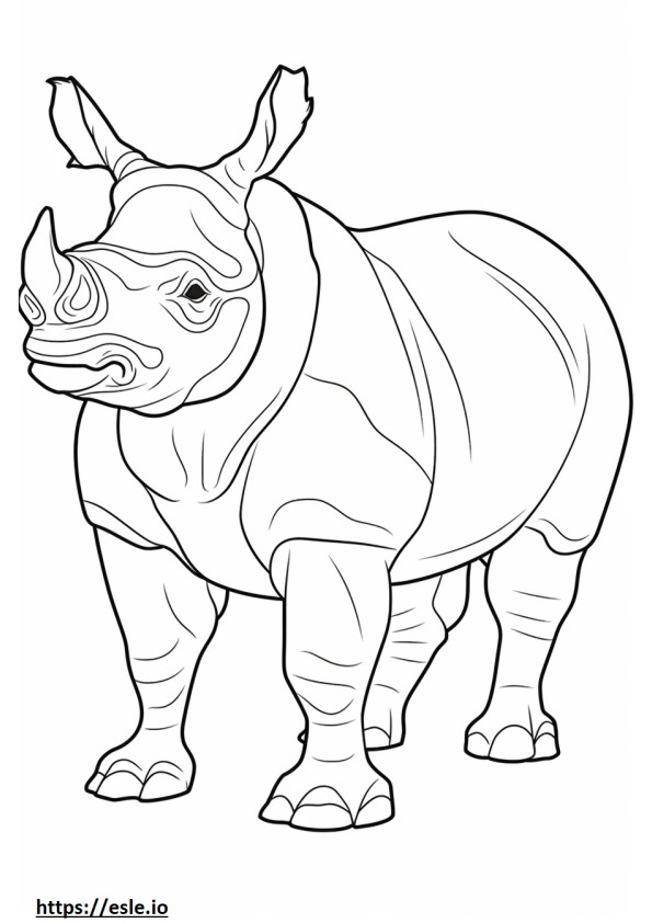 Black Rhinoceros happy coloring page