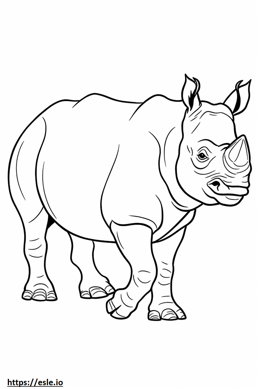 Rinoceronte nero che gioca da colorare