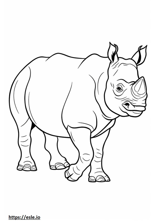 Black Rhinoceros Playing coloring page