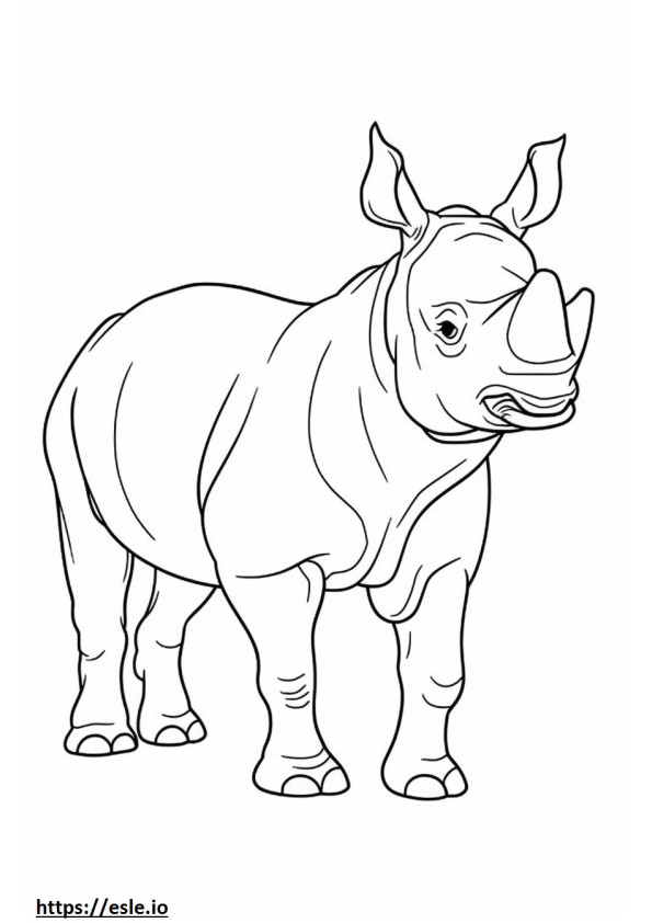 Rinoceronte nero che gioca da colorare