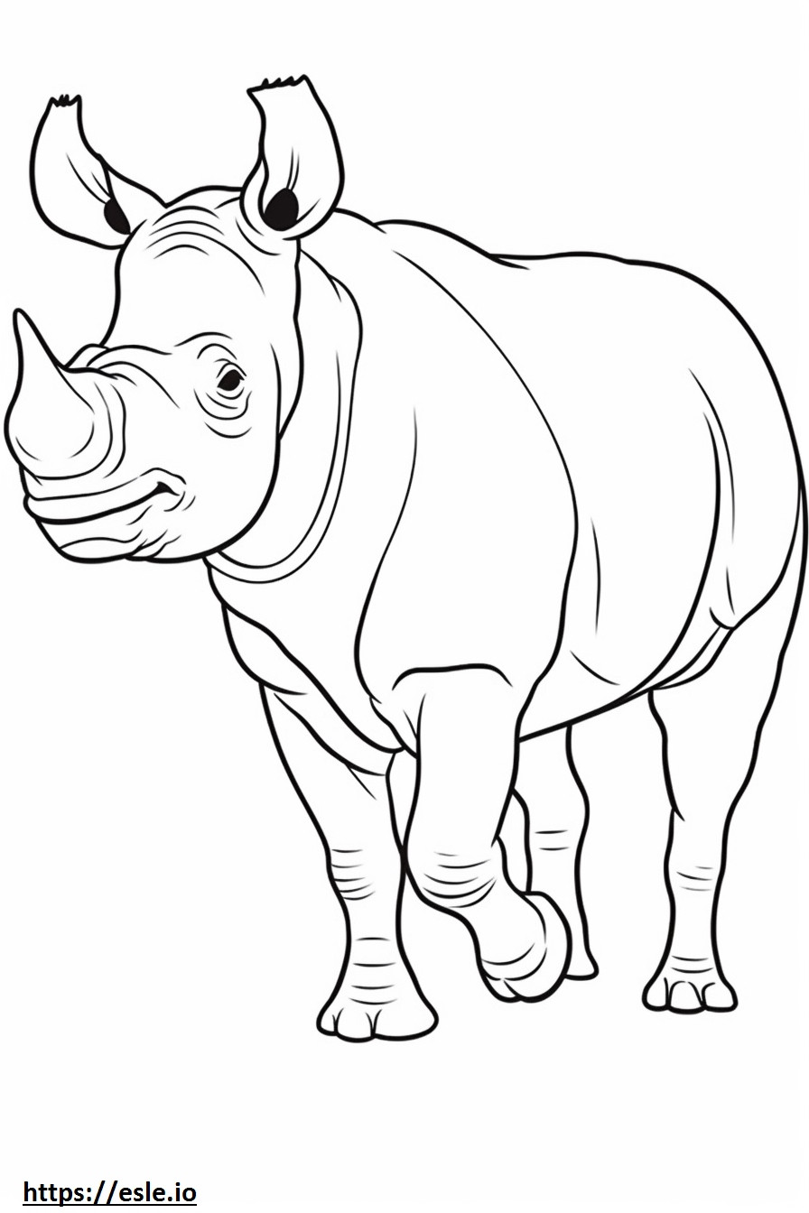 Rinoceronte negro jugando para colorear e imprimir