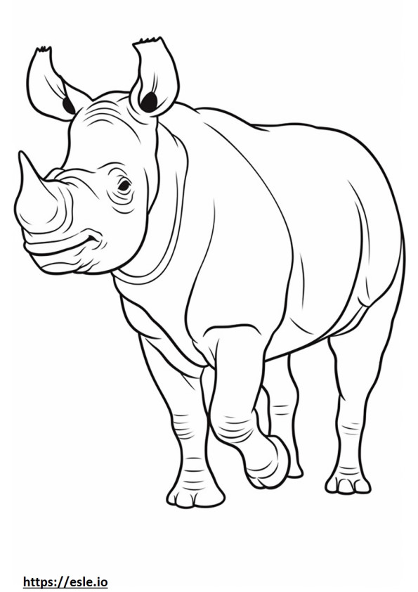 Rinocer negru se joacă de colorat