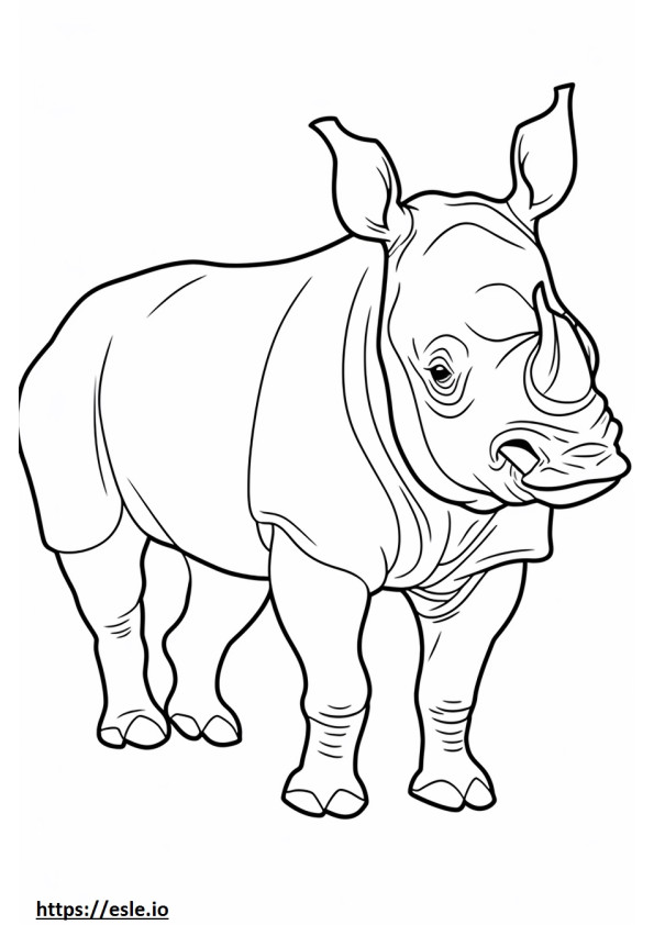 Amigável ao Rinoceronte Negro para colorir