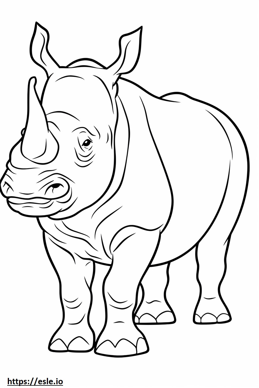 Amigable con el rinoceronte negro para colorear e imprimir