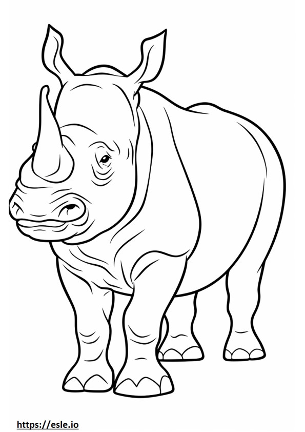 Amichevole con il rinoceronte nero da colorare
