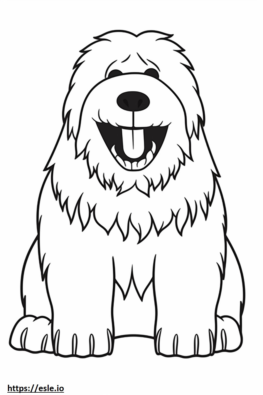 Schwarzer Russischer Terrier lächelt Emoji ausmalbild