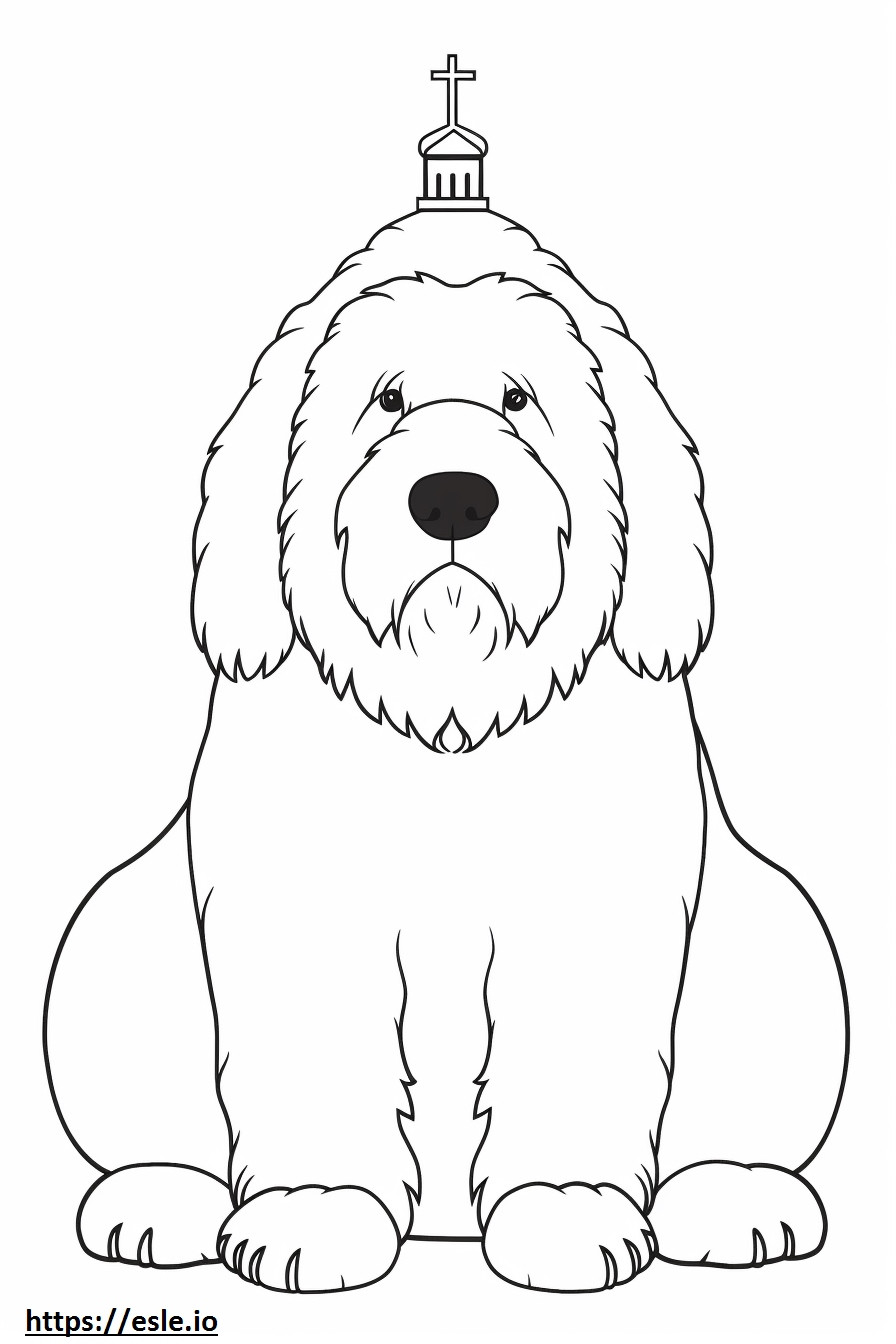 Terrier Russo Preto fofo para colorir