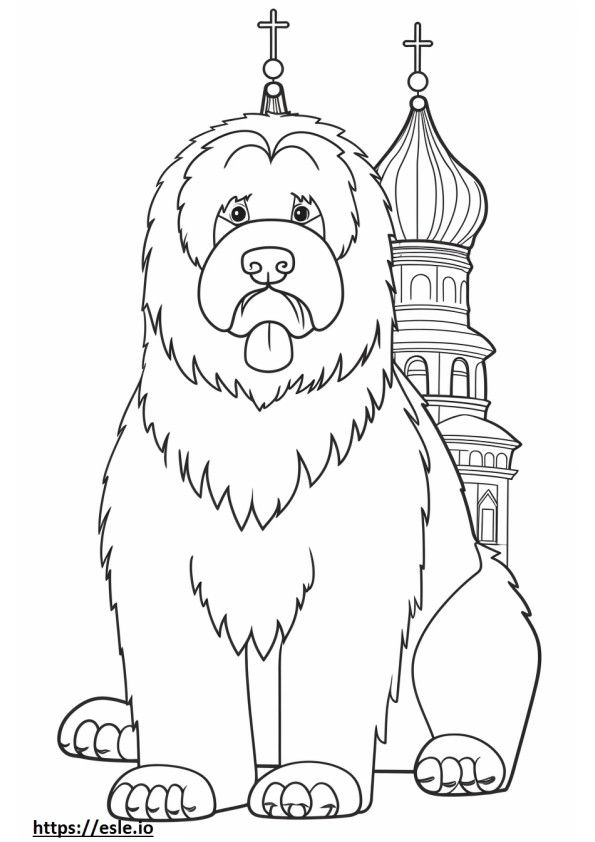 Terrier Russo Preto Kawaii para colorir