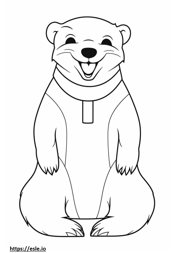 Black-Footed Ferret smile emoji coloring page