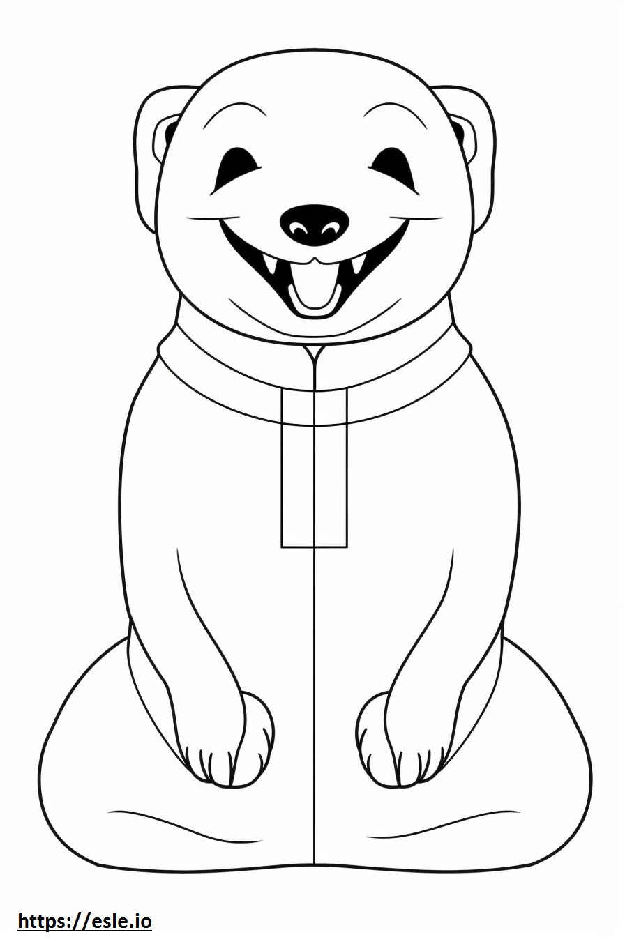 Black-Footed Ferret smile emoji coloring page
