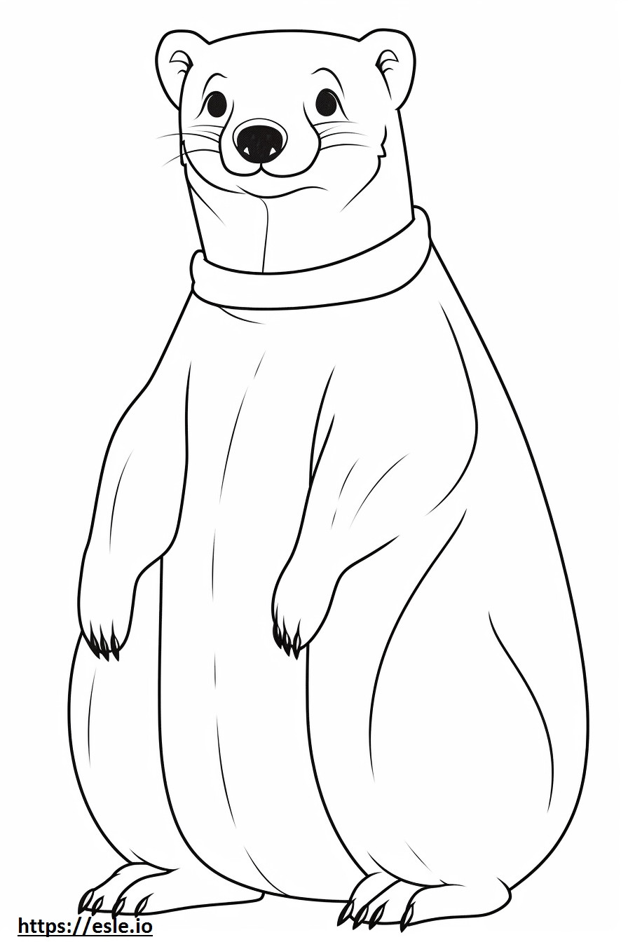 Black-Footed Ferret happy coloring page
