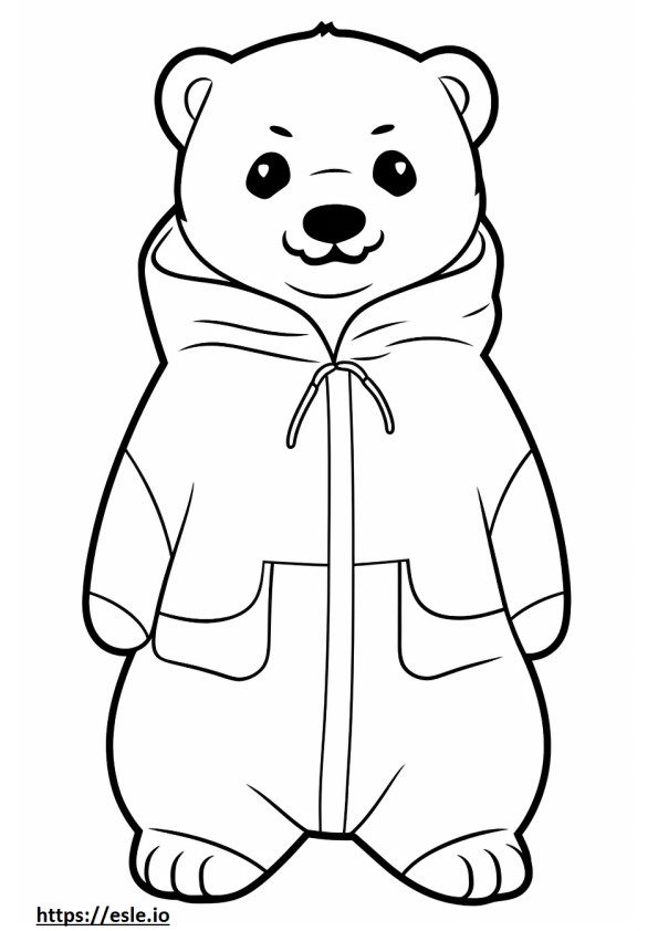 Black-Footed Ferret Kawaii coloring page