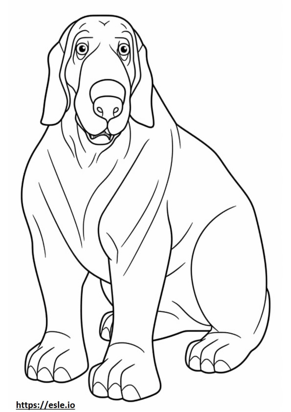 Bloodhound baby coloring page