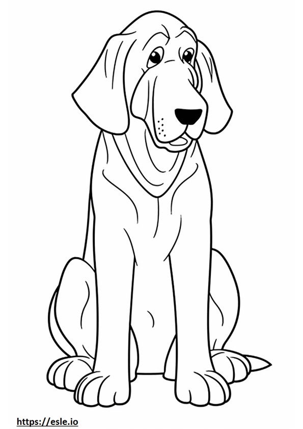 Bloodhound baby coloring page