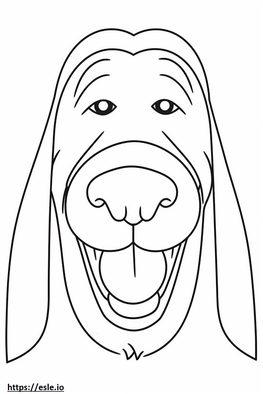 Emoji de sorriso de cão de caça para colorir