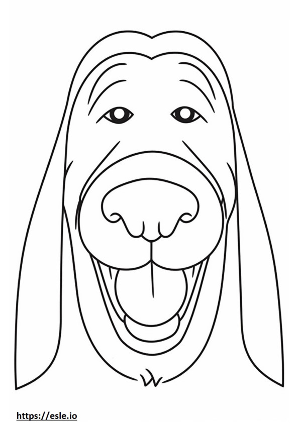 Emoji de sorriso de cão de caça para colorir