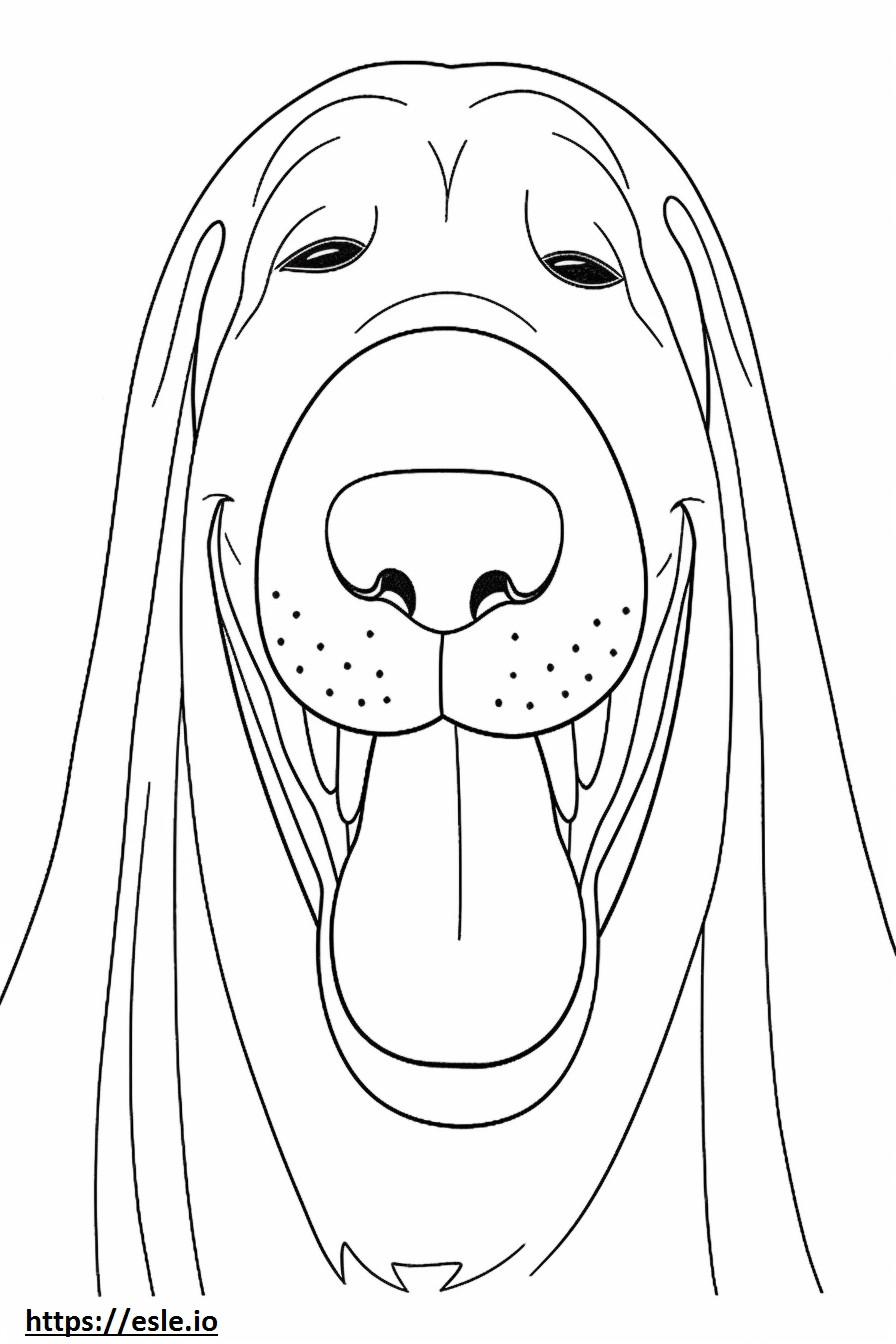 Bloodhound-Lächeln-Emoji ausmalbild