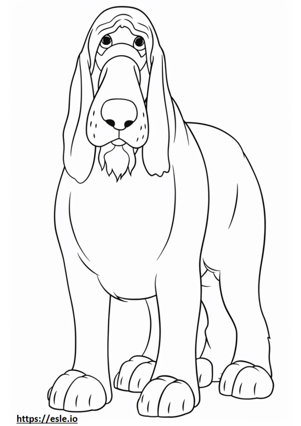Bloodhound cartoon coloring page