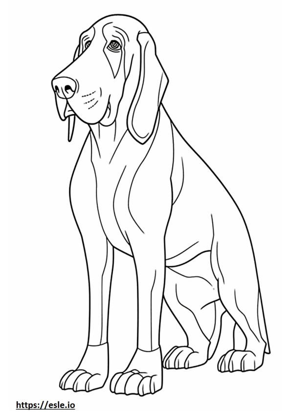 Bloodhound cartoon coloring page