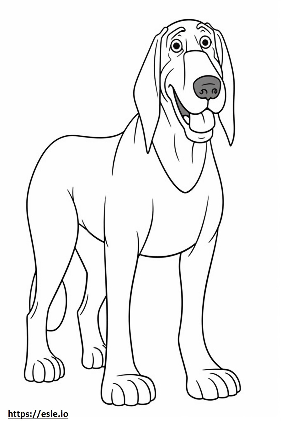 Bloodhound happy coloring page