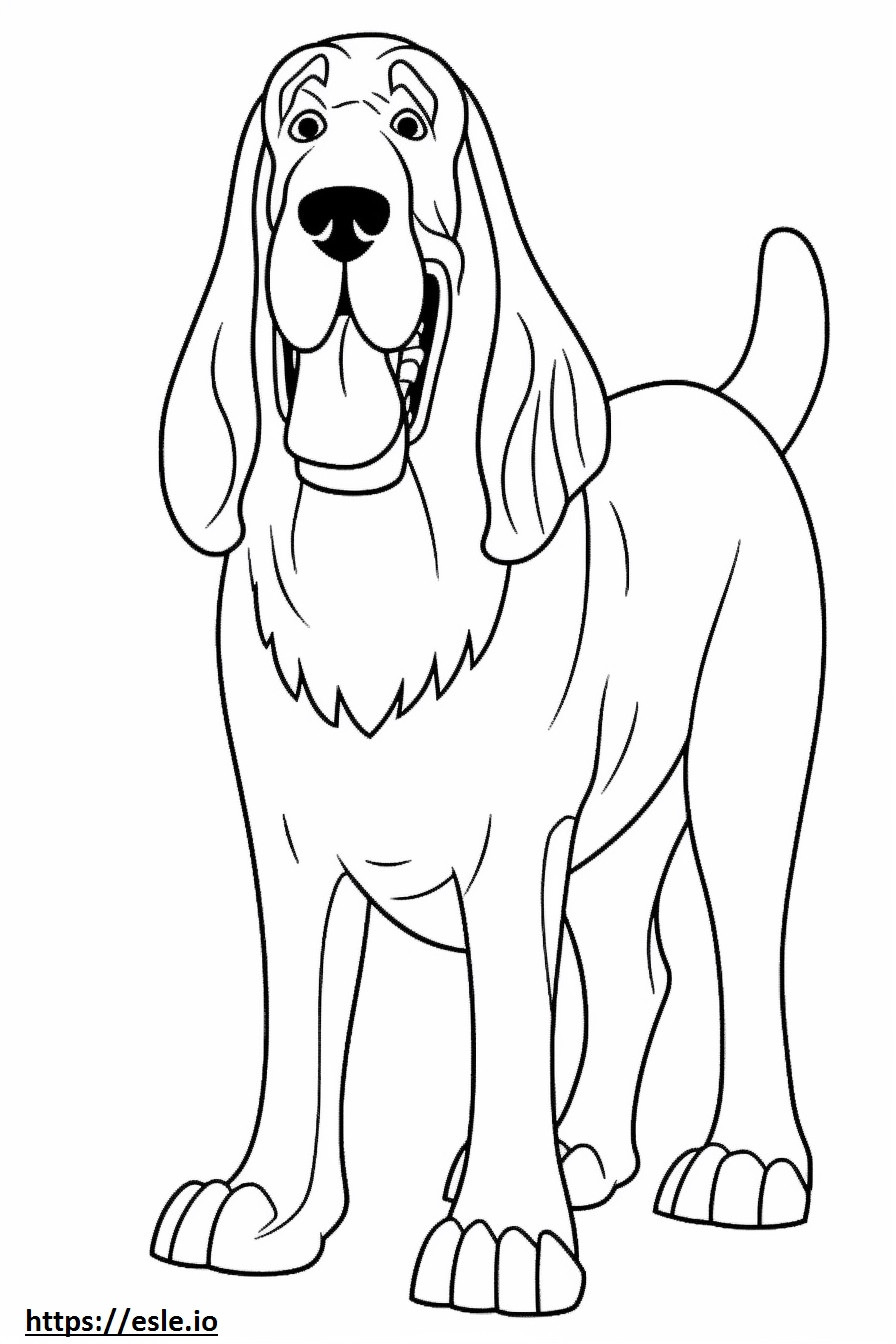 Bloodhound happy coloring page