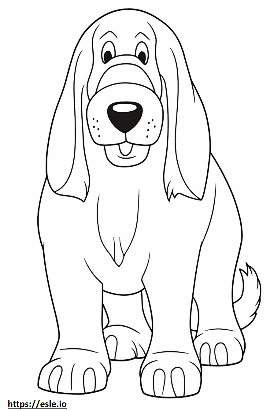 Bloodhound Kawaii coloring page