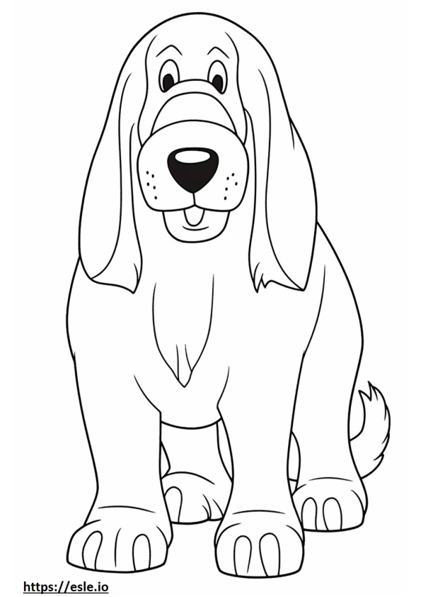 Bloodhound Kawaii de colorat