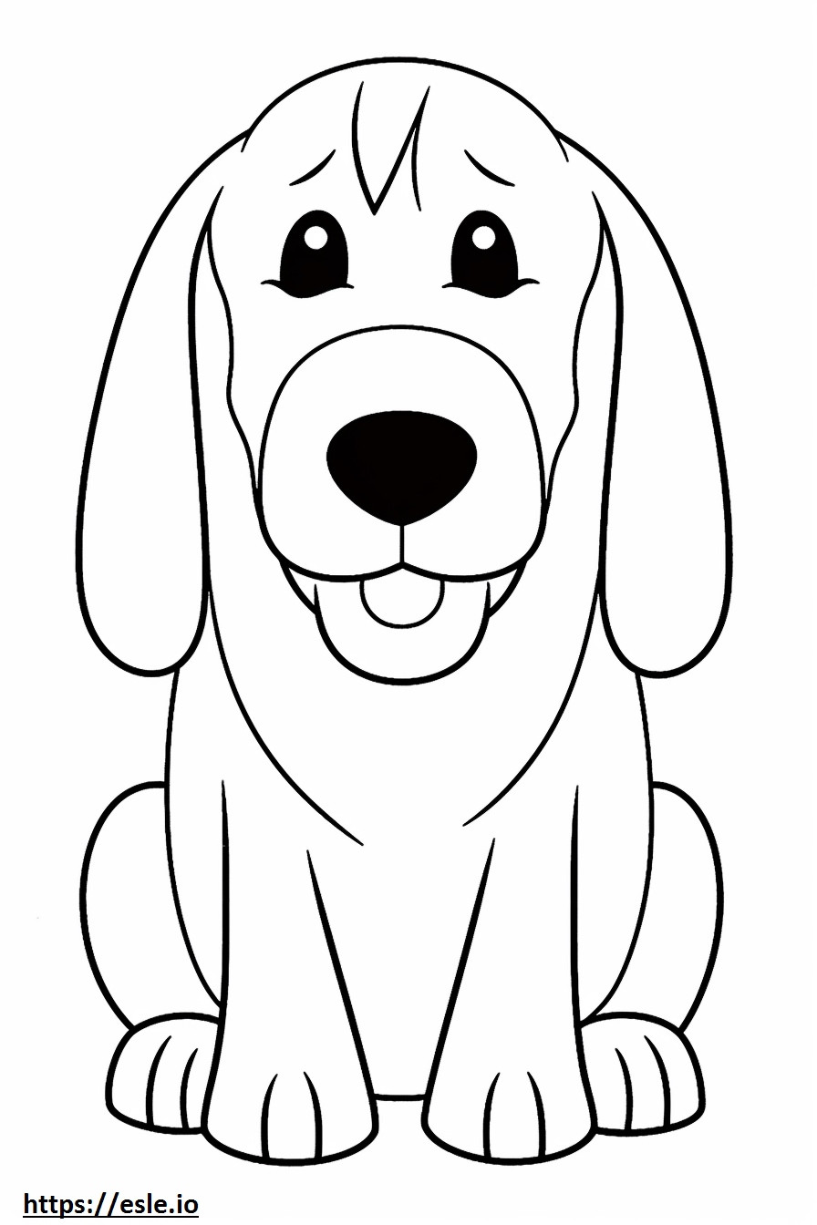 Bloodhound Kawaii coloring page